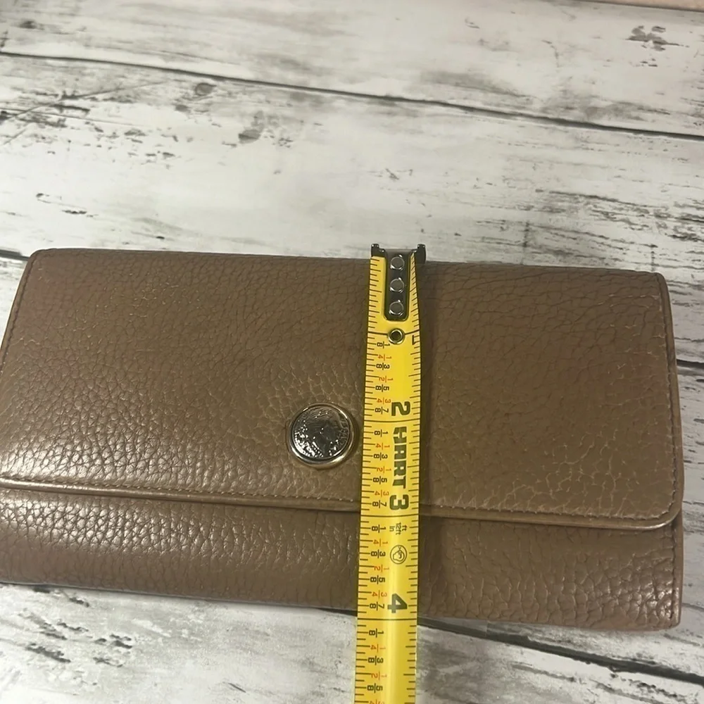 BVLGARI Bulgari Brown Pebbled Leather Wallet Clutch